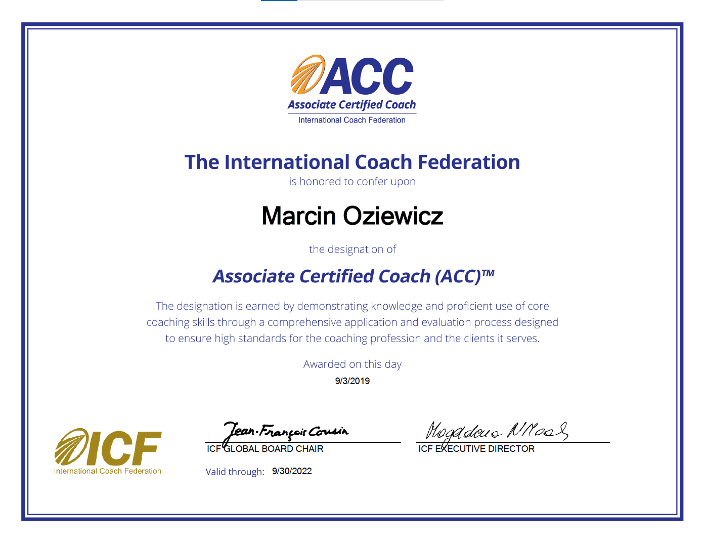 Coaching Cert